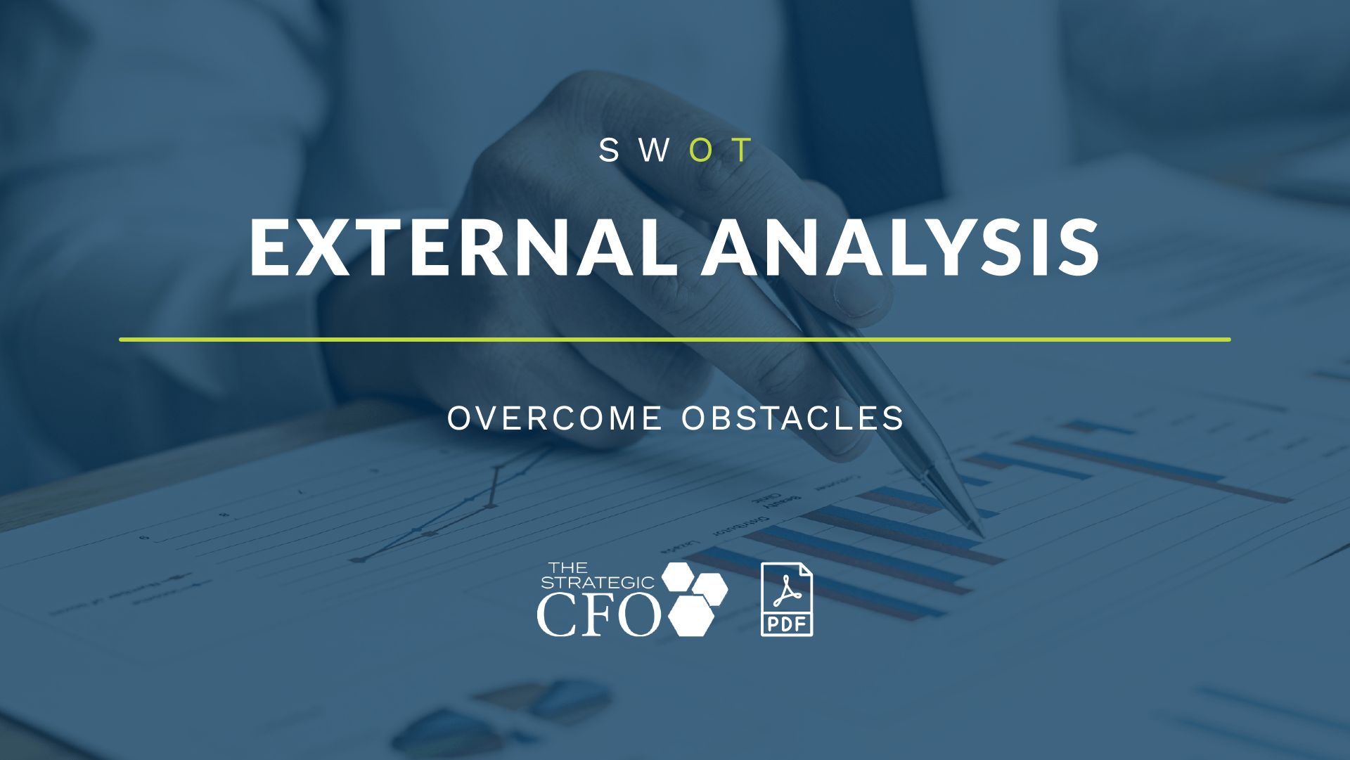 Business SWOT external analysis concept with charts.