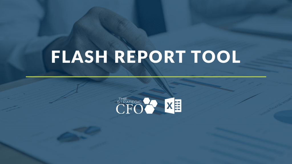Business professional analyzing data for flash report tool.
