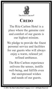 ritz carlton credo