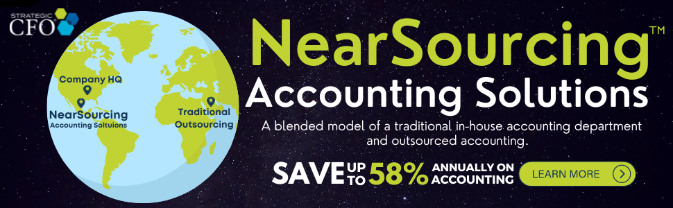 Cost-effective NearSourcing Accounting Ad with Globe Graphic