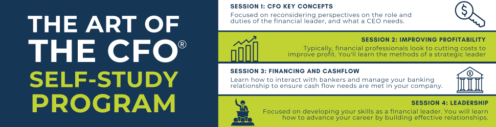 CFO self-study program banner with four session descriptions.