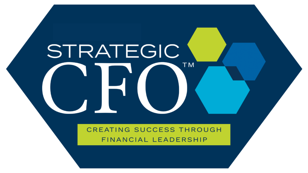 Strategic CFO logo with financial leadership slogan.